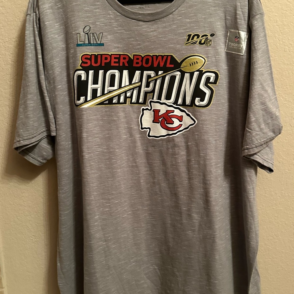 Kansas City Chiefs Super Bowl Champions Gray T-Shirt NFL Fanatics Size 3XL